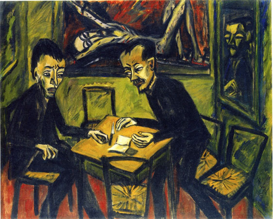 Zwei Männer am Tisch, 1912, Hamburger Kunsthalle