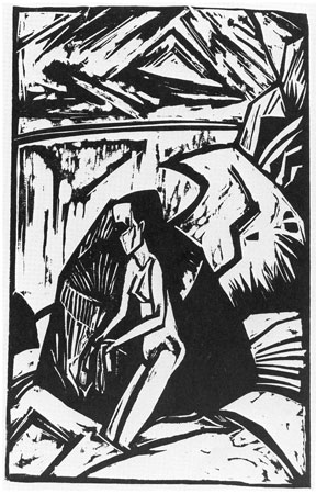 Kniende am Stein, 1913