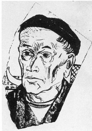 Mann mit Baskenmütze,Selbstbildnis, 1948