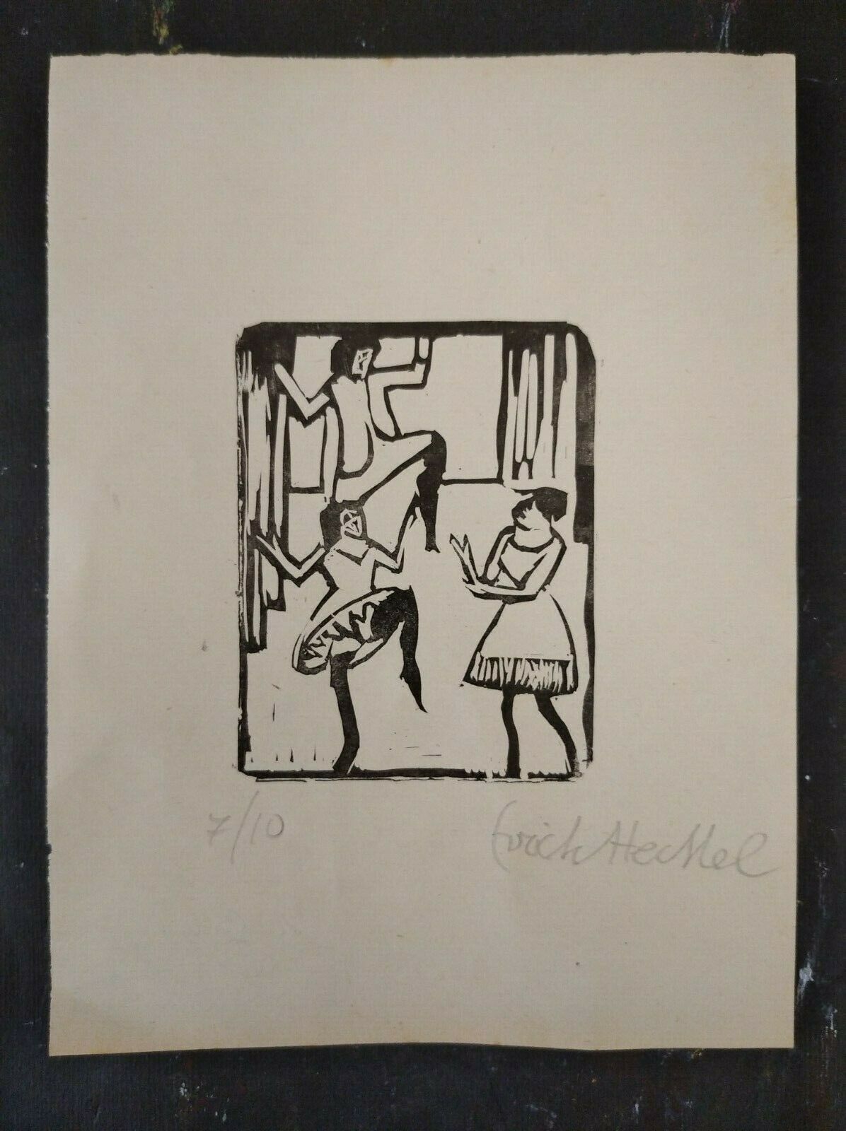 2019 + 2020 – Holzschnitt, verkleinerte Kopie nach Litho Tänzerinnen, 1911 – ebay